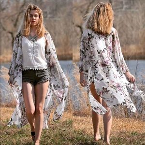 NEW Floral Mesh Kimono made in the USA